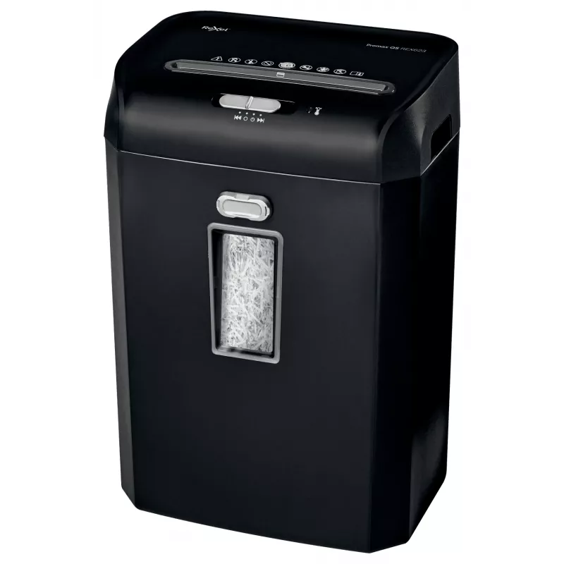 Niszczarka Rexel ProMax REX623 w cięciu poprzecznym P4, cięcie poprzeczne, 22 cm, 4 x 40 mm, 23 L, 222 arkusze, 58 dB