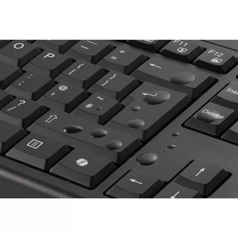Zestaw biurkowy Kensington KM270 EQ z akumulatorkami – bezprzewodowy, bezprzewodowy, RF bezprzewodowy + Bluetooth, membranowy, QWERTZ, czarny, mysz w zestawie