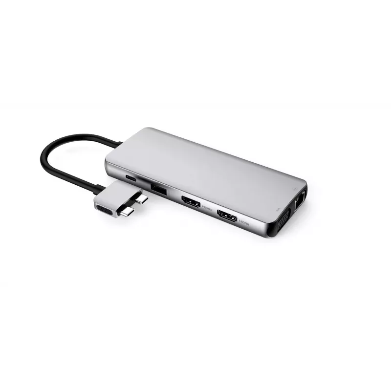 eSTUFF ES623010 koncentrator interfejsów USB 3.2 Gen 1 (3.1 Gen 1) Type-C 5000 Mbit/s Aluminium