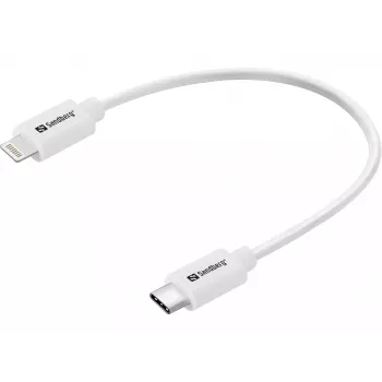 Sandberg USB-C PD do Lightning MFI 0,2M, 0,2 m, Lightning, USB C, męski, męski, biały