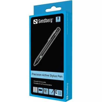 Sandberg Precision Active Stylus Pen, mobilny/smartfon, dowolna marka, czarny, aluminium, miedź, wbudowany, litowo-jonowy (Li-Ion)