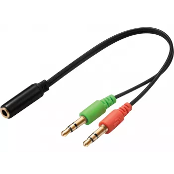 Sandberg Headset converter(mobile) PC, 2 x 3.5mm, Męski, 3.5mm, Żeński, Czarny