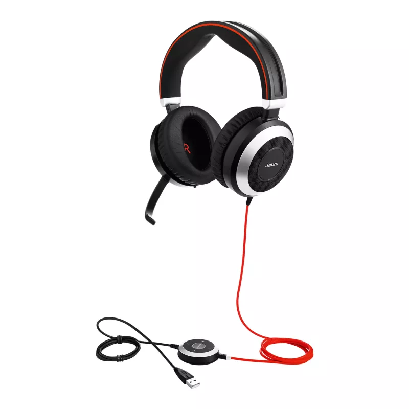 Jabra Evolve 80 MS Stereo, przewodowy, biuro/centrum telefoniczne, 646 g, zestaw słuchawkowy, czarny
