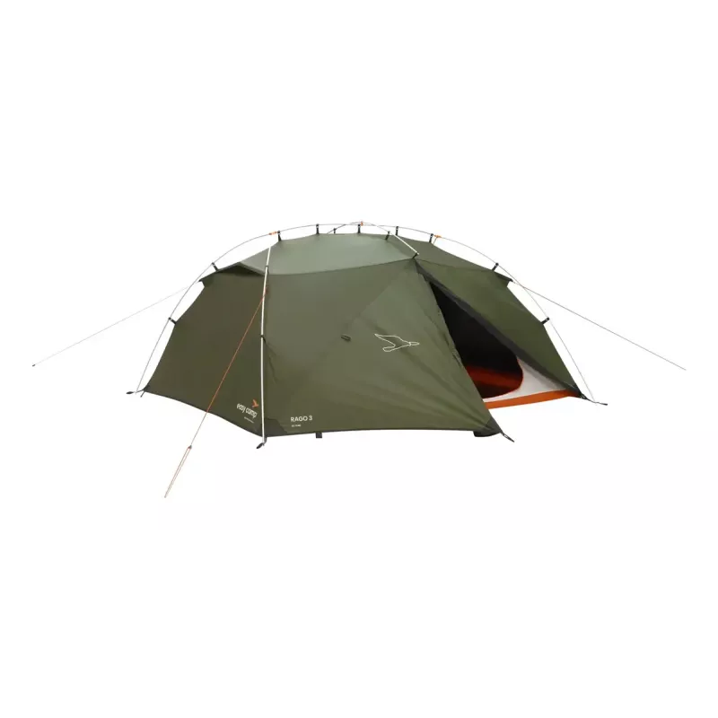 Namiot kopułowy/Igloo easy camp Rago 3 — 3-osobowy, ciemnozielony, tropik i podłoga z poliestru, stelaż aluminiowy, 220×290 cm, wys. 1,1 m