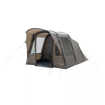 Namiot tunelowy easy camp Senja 4 Air — 4-osobowy, sztywny stelaż, wodoszczelny tropik 3 m, 460×260×195 cm, brązowy