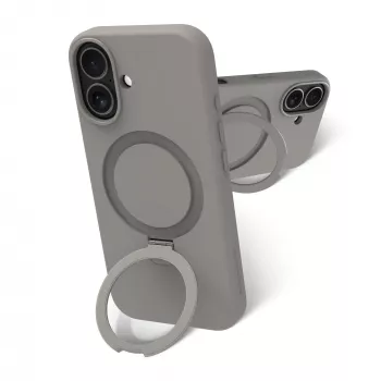Etui na telefon dbramante1928 Roskilde MS Kick ICON do Apple iPhone 17, szary monochromatyczny, podstawka na biurko