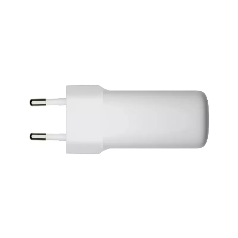 Ładowarka sieciowa d bramante re-charge Pro — 2× USB-C 25W, 110–240V, biała