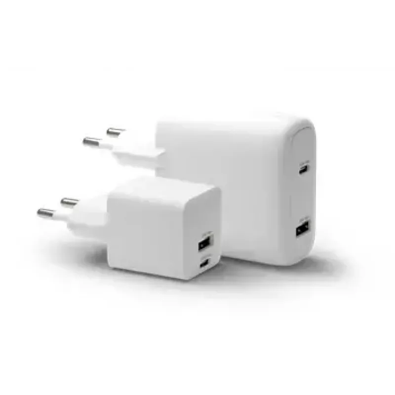 Ładowarka sieciowa d bramante re-charge Pro — 2× USB-C 25W, 110–240V, biała