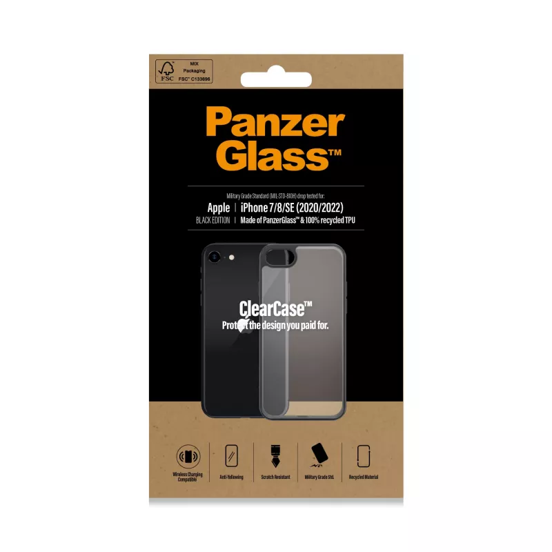 PanzerGlass® ClearCase™ iPhone 8 | 7 | SE (2020/2022) | Czarny