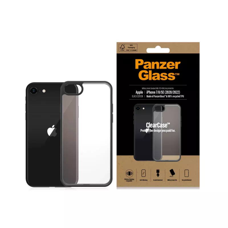 PanzerGlass® ClearCase™ iPhone 8 | 7 | SE (2020/2022) | Czarny