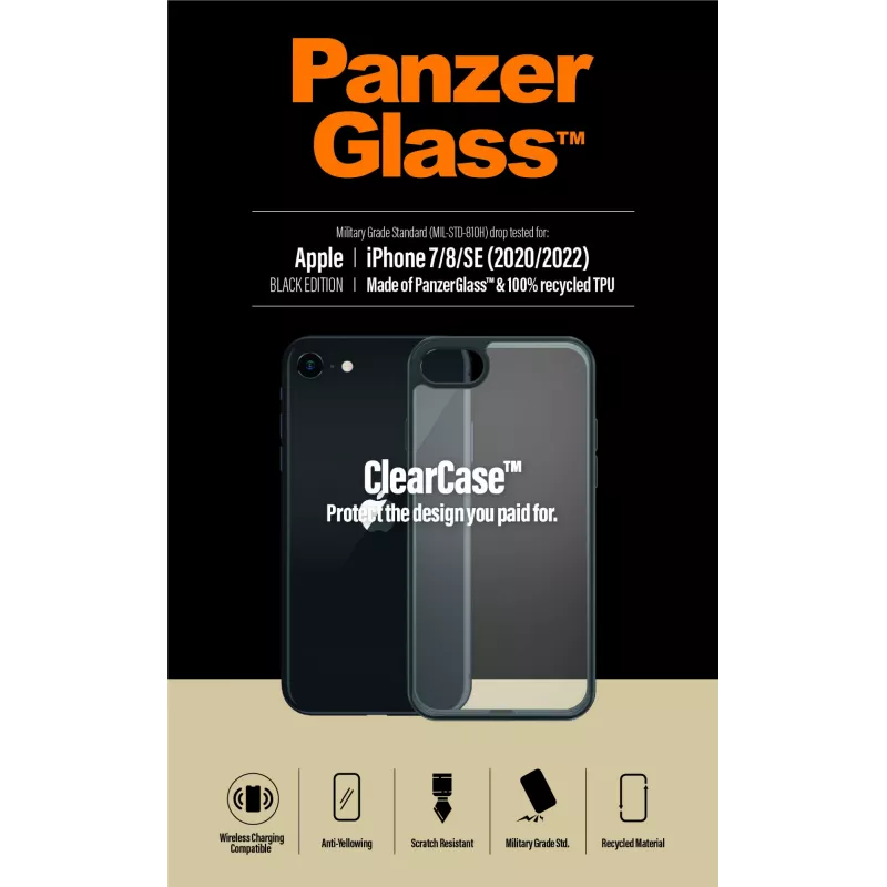 PanzerGlass® ClearCase™ iPhone 8 | 7 | SE (2020/2022) | Czarny