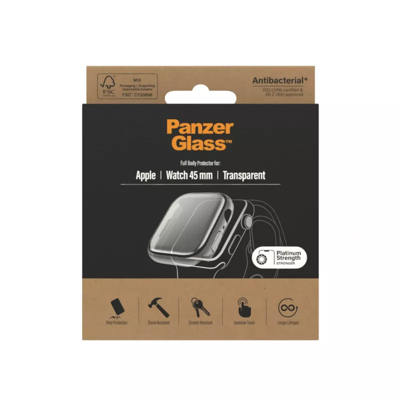 PanzerGlass ® Full body etui Apple Watch Series 9 | 8 | 7 | 45mm | Transparent
