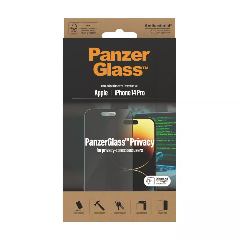 PanzerGlass ® Privacy Ochrona ekranu iPhone 14 Pro | Ultra-Wide Fit