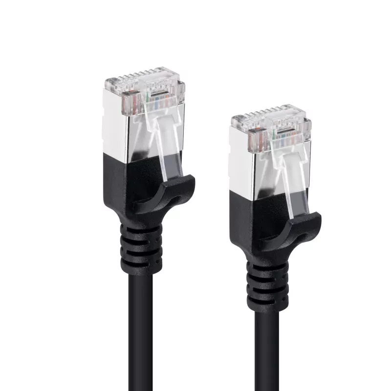 Microconnect V-FTP6A03S-cienki kabel sieciowy Czarny 3 m Cat6a U/FTP (STP)