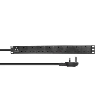 Lanview LVR-3MUK-SPD-UK8 jednostka dystrybucji zasilania (PDU) 8 gniazd AC 1,4U czarna