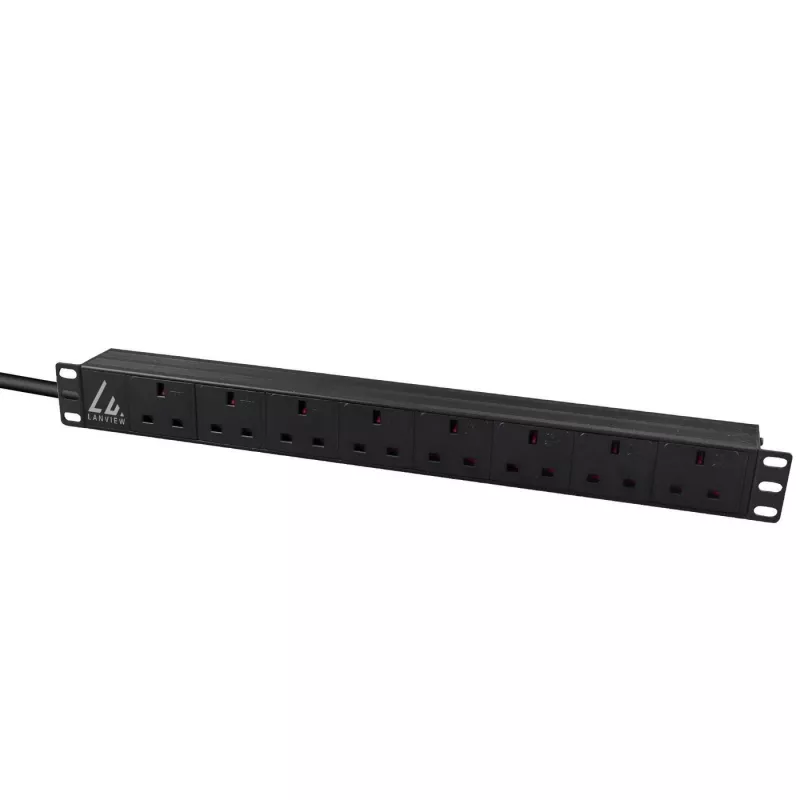 Lanview LVR-3MUK-SPD-UK8 jednostka dystrybucji zasilania (PDU) 8 gniazd AC 1,4U czarna