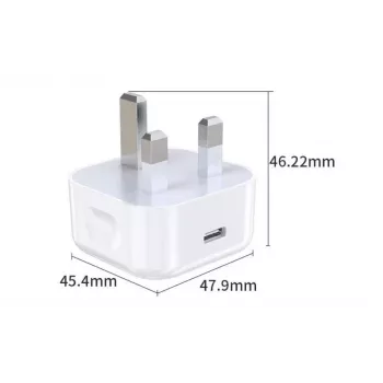 eSTUFF Home Charger USB-C PD 3A 20W, wtyczka UK - biały