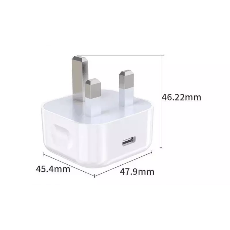 eSTUFF Home Charger USB-C PD 3A 20W, wtyczka UK - biały