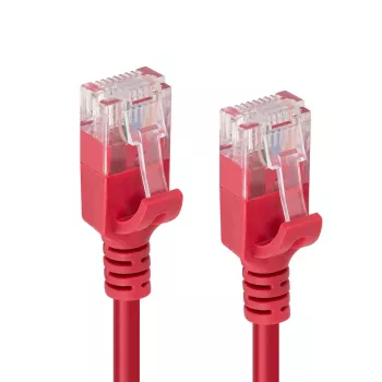Kabel sieciowy Microconnect V-UTP6A0015R-cienki czerwony 0,15 m Cat6a U/UTP (UTP)