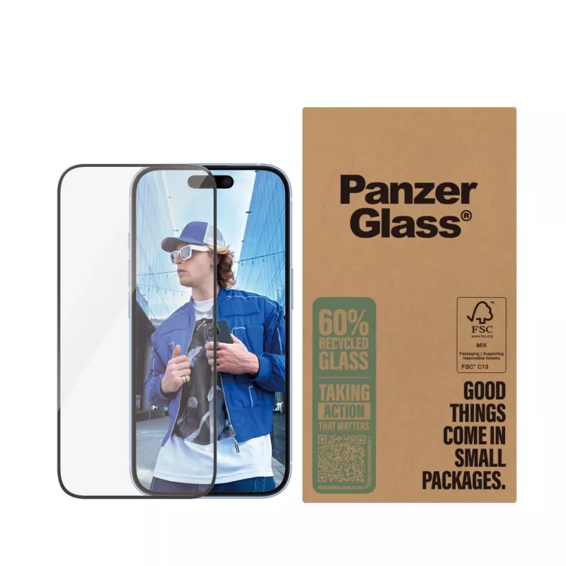 PanzerGlass® ochraniacz ekranu iPhone 16 | 15 | Ultra-Wide Fit | Bulk