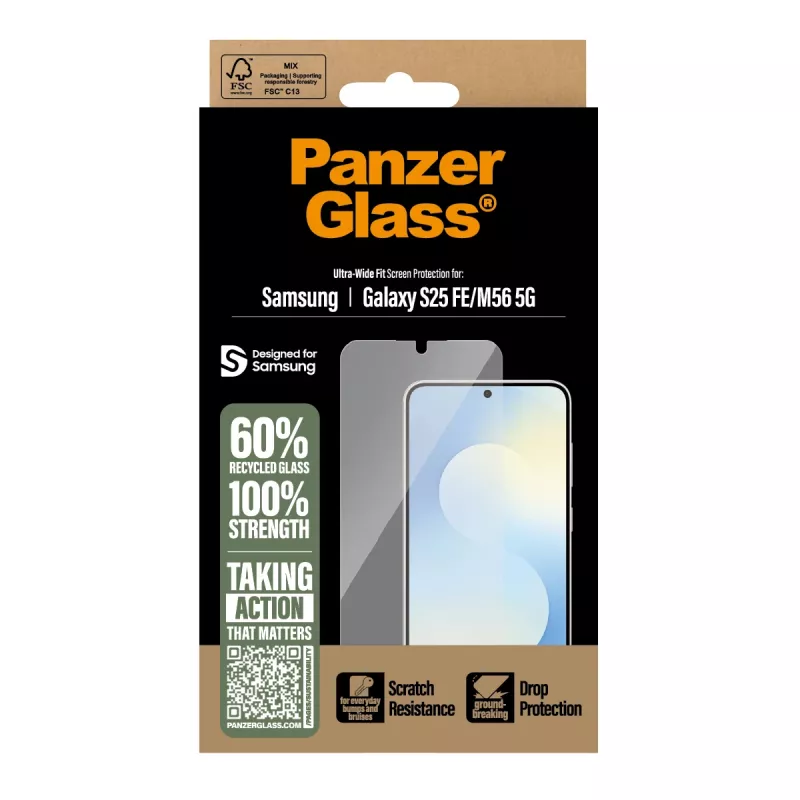 PanzerGlass ® Szkło ochronne Samsung Galaxy S25 FE 5G | M56 5G | Ultra-Wide Fit