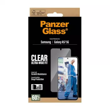 Ochrona ekranu PanzerGlass Ultra-Wide Fit do Samsung Galaxy A57 5G — Clear, odporna na zarysowania