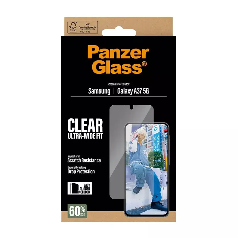 PanzerGlass Ochrona ekranu Ultra-Wide Fit dla Samsung Galaxy A37 5G — przezroczysta, odporna na zarysowania