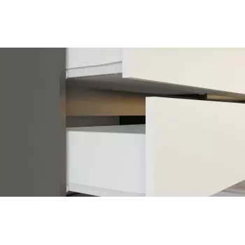 Komoda Top E Shop MALWA M6 120 cm, 6 szuflad, antracytowa rama, białe fronty