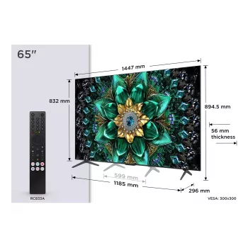 TCL Q6C 65Q6C TV 165,1 cm (65 cali) 4K Ultra HD Smart TV Wi-Fi Metaliczny