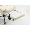 Fotel obrotowy ActiveJet YK7416 — ergonomiczny fotel obrotowy, ekoskóra w kolorze beżowym, metalowa rama, wyściełane oparcie, podnóżek