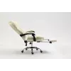Fotel obrotowy ActiveJet YK7416 — ergonomiczny fotel obrotowy, ekoskóra w kolorze beżowym, metalowa rama, wyściełane oparcie, podnóżek