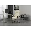 Fotel obrotowy ActiveJet YK7416 — ergonomiczny fotel obrotowy, ekoskóra w kolorze beżowym, metalowa rama, wyściełane oparcie, podnóżek