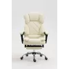 Fotel obrotowy ActiveJet YK7416 — ergonomiczny fotel obrotowy, ekoskóra w kolorze beżowym, metalowa rama, wyściełane oparcie, podnóżek