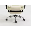 Fotel obrotowy ActiveJet YK7416 — ergonomiczny fotel obrotowy, ekoskóra w kolorze beżowym, metalowa rama, wyściełane oparcie, podnóżek