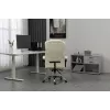 Fotel obrotowy ActiveJet YK7416 — ergonomiczny fotel obrotowy, ekoskóra w kolorze beżowym, metalowa rama, wyściełane oparcie, podnóżek