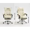 Fotel obrotowy ActiveJet YK7416 — ergonomiczny fotel obrotowy, ekoskóra w kolorze beżowym, metalowa rama, wyściełane oparcie, podnóżek