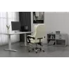 Fotel obrotowy ActiveJet YK7416 — ergonomiczny fotel obrotowy, ekoskóra w kolorze beżowym, metalowa rama, wyściełane oparcie, podnóżek