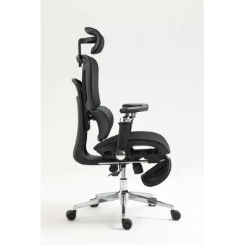 Ergonomiczne krzesło biurowe ActiveJet YK848 — siatkowe siedzisko i oparcie, czarne, oparcie 50,5×57 cm, szerokość siedziska 48,5 cm
