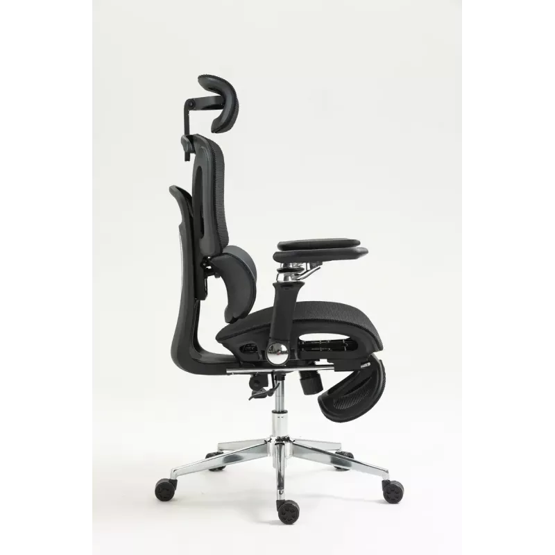 Ergonomiczne krzesło biurowe ActiveJet YK848 — siatkowe siedzisko i oparcie, czarne, oparcie 50,5×57 cm, szerokość siedziska 48,5 cm