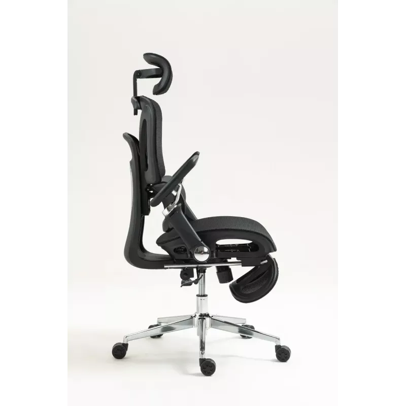 Ergonomiczne krzesło biurowe ActiveJet YK848 — siatkowe siedzisko i oparcie, czarne, oparcie 50,5×57 cm, szerokość siedziska 48,5 cm