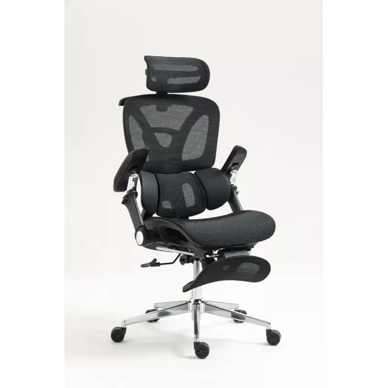 Ergonomiczne krzesło biurowe ActiveJet YK848 — siatkowe siedzisko i oparcie, czarne, oparcie 50,5×57 cm, szerokość siedziska 48,5 cm