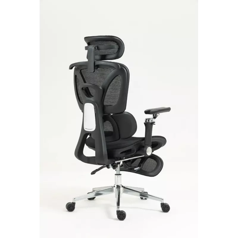Ergonomiczne krzesło biurowe ActiveJet YK848 — siatkowe siedzisko i oparcie, czarne, oparcie 50,5×57 cm, szerokość siedziska 48,5 cm