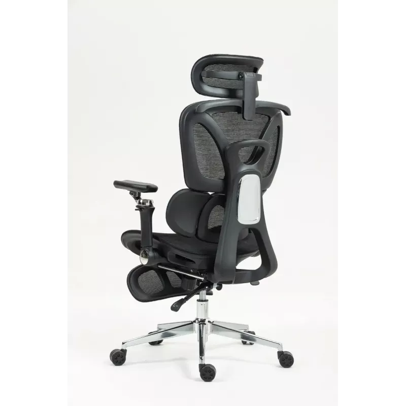 Ergonomiczne krzesło biurowe ActiveJet YK848 — siatkowe siedzisko i oparcie, czarne, oparcie 50,5×57 cm, szerokość siedziska 48,5 cm