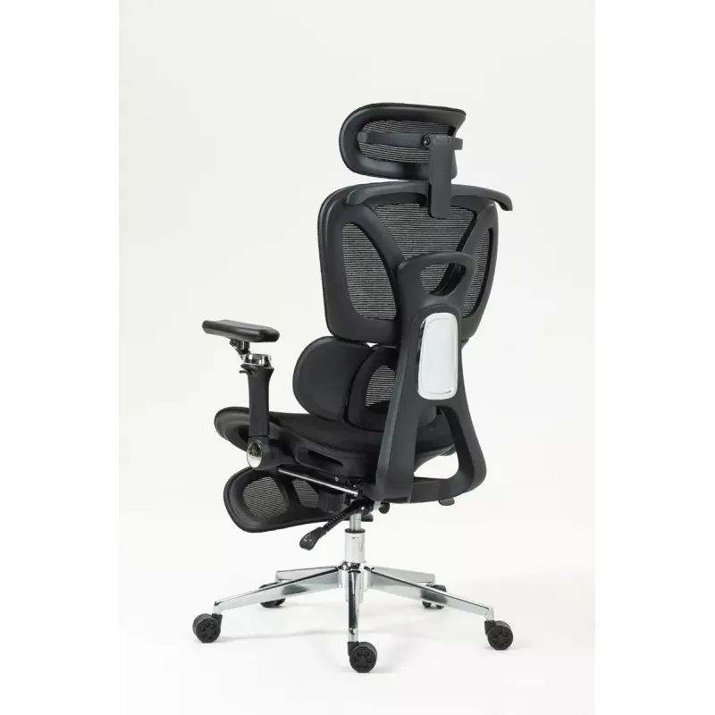 Ergonomiczne krzesło biurowe ActiveJet YK848 — siatkowe siedzisko i oparcie, czarne, oparcie 50,5×57 cm, szerokość siedziska 48,5 cm