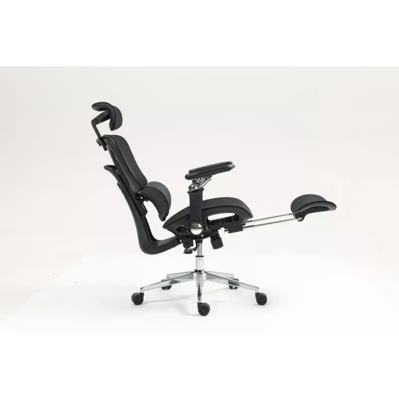 Ergonomiczne krzesło biurowe ActiveJet YK848 — siatkowe siedzisko i oparcie, czarne, oparcie 50,5×57 cm, szerokość siedziska 48,5 cm