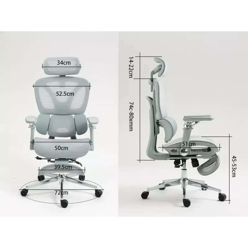Ergonomiczne krzesło biurowe ActiveJet YK848 — siatkowe siedzisko i oparcie, czarne, oparcie 50,5×57 cm, szerokość siedziska 48,5 cm