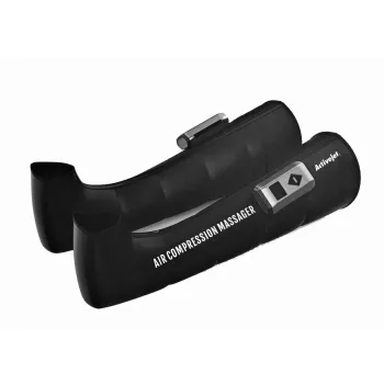 Masażer limfatyczno-kompresyjny do nóg ActiveJet ACM-PLUS-A1 S — bateria 25 W, wbudowany akumulator, 330×840×60 mm, czarny/pomarańczowy