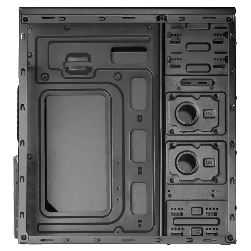 Obudowa PC Akyga AK939BL Midi Tower — obsługa ATX/Micro-ATX, 3×3.5 cala + 3×2.5 cala, GPU do 385 mm, USB 2.0