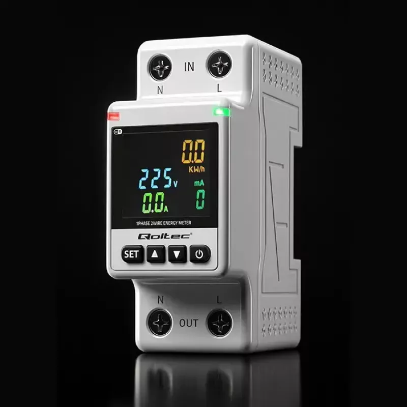 Jednofazowy licznik zużycia energii QOLTEC 50981 DIN35 230V 50Hz