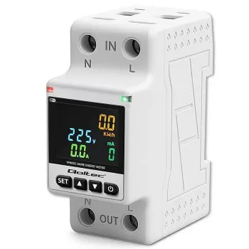 Jednofazowy licznik zużycia energii QOLTEC 50981 DIN35 230V 50Hz